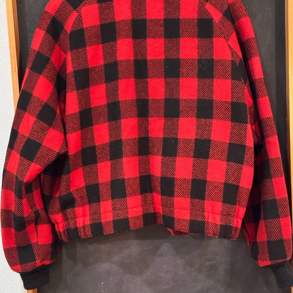Vintage Pendleton Buffalo Red and Black Plaid Zip-Up Jacket 100% Virgin Wool - Picture 2 of 4